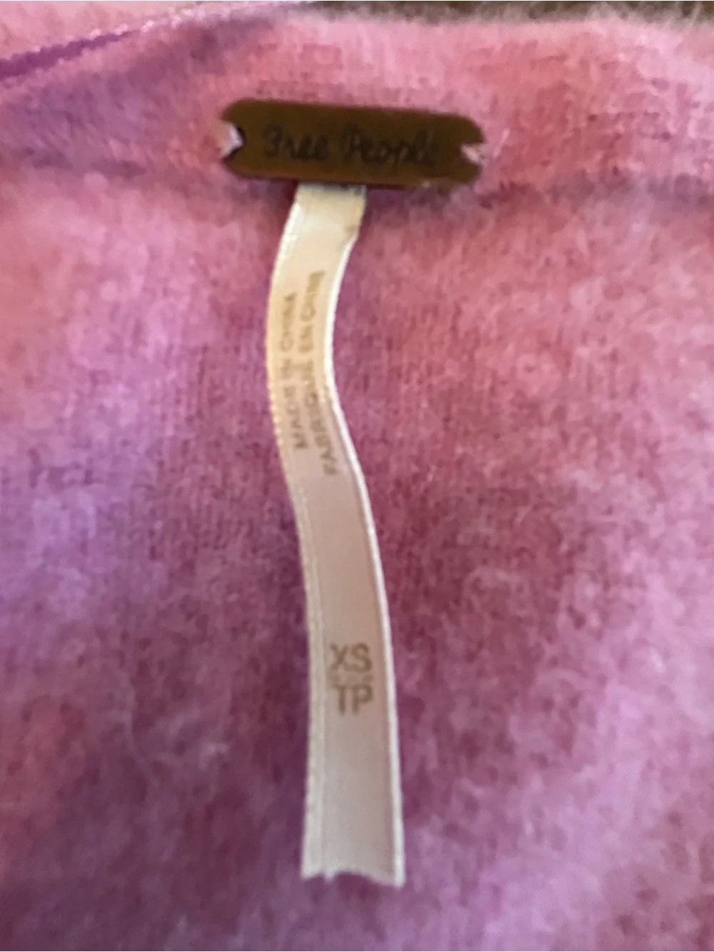 Free People pink cashmere cropped sweater
